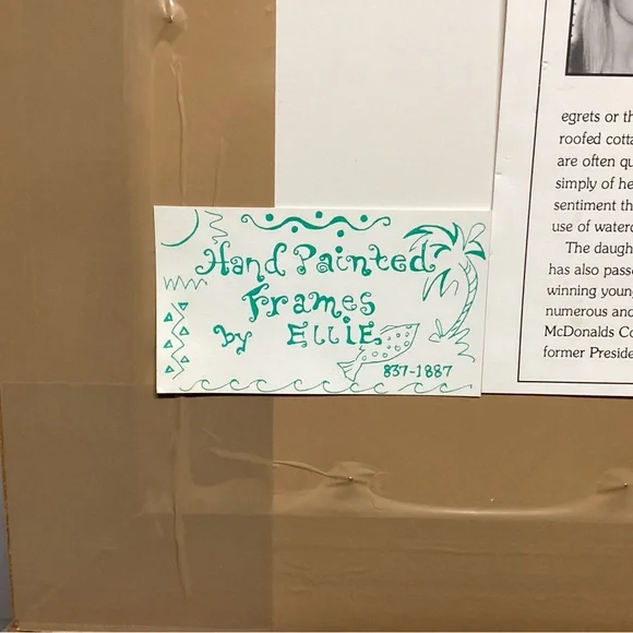 🔵 Beautiful Solid Wood, Hand Painted Frame with print by Artist Donna Burgess - Picture 12 of 15